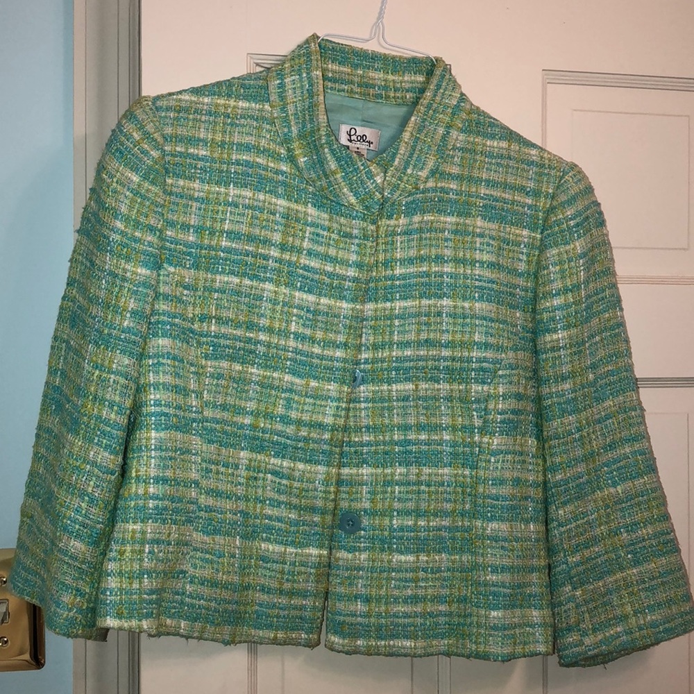 Lilly Pulitzer “tweed” cropped jacket